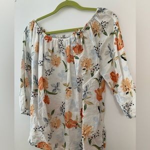 Linen Blend by Hester & Orchard Floral Blouse